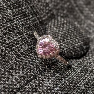 Pink sapphire heart ring
